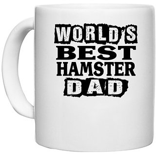                       UDNAG White Ceramic Coffee / Tea Mug 'Father | world's best hamster' Perfect for Gifting [330ml]                                              