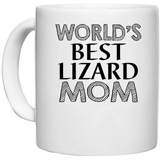                       UDNAG White Ceramic Coffee / Tea Mug 'Mother | world's best lizard mom' Perfect for Gifting [330ml]                                              