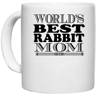                       UDNAG White Ceramic Coffee / Tea Mug 'Mother | world's best rabbit' Perfect for Gifting [330ml]                                              