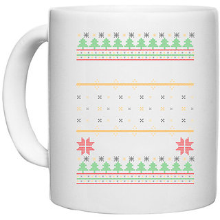                       UDNAG White Ceramic Coffee / Tea Mug 'Illustration | Template 50' Perfect for Gifting [330ml]                                              
