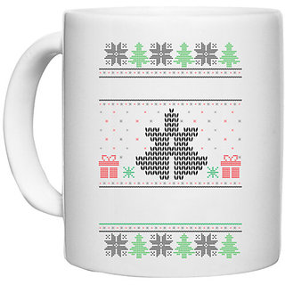                       UDNAG White Ceramic Coffee / Tea Mug 'Illustration | Template 46' Perfect for Gifting [330ml]                                              