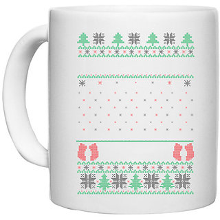                       UDNAG White Ceramic Coffee / Tea Mug 'Illustration | Template 45' Perfect for Gifting [330ml]                                              