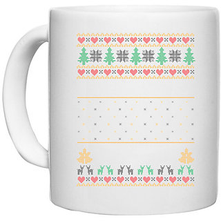                       UDNAG White Ceramic Coffee / Tea Mug 'Illustration | Template 43' Perfect for Gifting [330ml]                                              