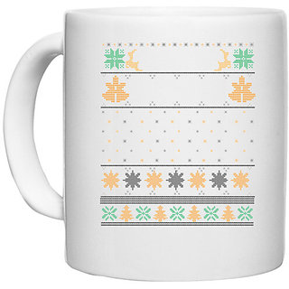                       UDNAG White Ceramic Coffee / Tea Mug 'Illustration | Template 41' Perfect for Gifting [330ml]                                              