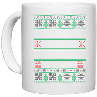                       UDNAG White Ceramic Coffee / Tea Mug 'Illustration | Template 40' Perfect for Gifting [330ml]                                              