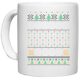                       UDNAG White Ceramic Coffee / Tea Mug 'Illustration | Template 30' Perfect for Gifting [330ml]                                              
