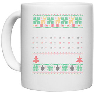                       UDNAG White Ceramic Coffee / Tea Mug 'Illustration | Template 29' Perfect for Gifting [330ml]                                              