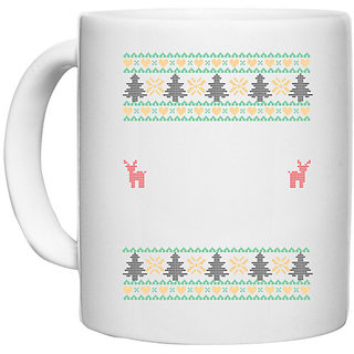                       UDNAG White Ceramic Coffee / Tea Mug 'Illustration | Template 27' Perfect for Gifting [330ml]                                              