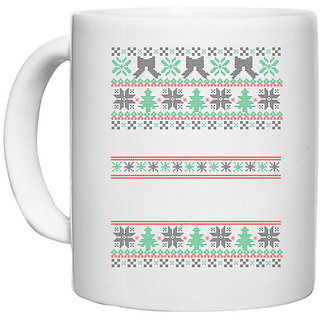                       UDNAG White Ceramic Coffee / Tea Mug 'Illustration | Template 26' Perfect for Gifting [330ml]                                              