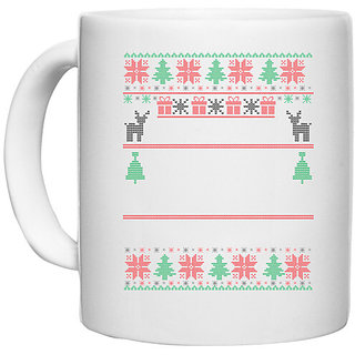                       UDNAG White Ceramic Coffee / Tea Mug 'Illustration | Template 25' Perfect for Gifting [330ml]                                              