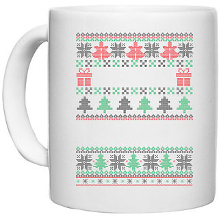                       UDNAG White Ceramic Coffee / Tea Mug 'Illustration | Template 20' Perfect for Gifting [330ml]                                              