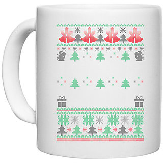                      UDNAG White Ceramic Coffee / Tea Mug 'Illustration | Template 16' Perfect for Gifting [330ml]                                              