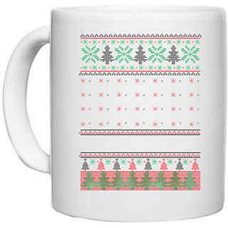                       UDNAG White Ceramic Coffee / Tea Mug 'Illustration | Template 12' Perfect for Gifting [330ml]                                              