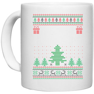                       UDNAG White Ceramic Coffee / Tea Mug 'Illustration | Template 10' Perfect for Gifting [330ml]                                              