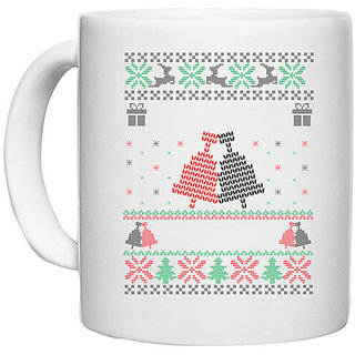                      UDNAG White Ceramic Coffee / Tea Mug 'Illustration | Template 5' Perfect for Gifting [330ml]                                              