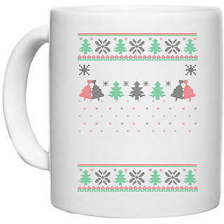                       UDNAG White Ceramic Coffee / Tea Mug 'Illustration | Template 3' Perfect for Gifting [330ml]                                              