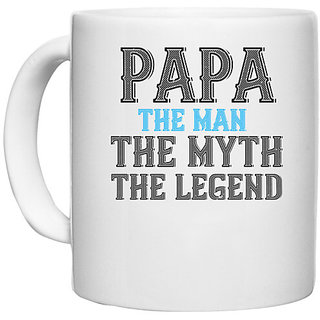                       UDNAG White Ceramic Coffee / Tea Mug 'Father Legend | papa the man the myth the legend' Perfect for Gifting [330ml]                                              