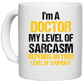                       UDNAG White Ceramic Coffee / Tea Mug 'Doctor | I am a Doctor' Perfect for Gifting [330ml]                                              