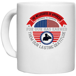                       UDNAG White Ceramic Coffee / Tea Mug 'Fireman Firefighter | The willingness of america's' Perfect for Gifting [330ml]                                              