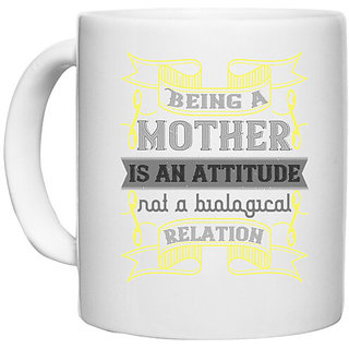                       UDNAG White Ceramic Coffee / Tea Mug 'Mother | beaing mother' Perfect for Gifting [330ml]                                              