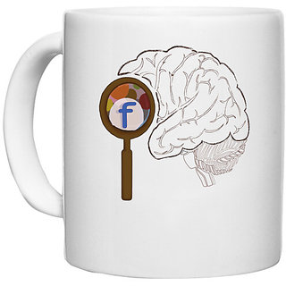                       UDNAG White Ceramic Coffee / Tea Mug '| Brain' Perfect for Gifting [330ml]                                              