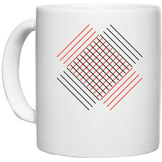                       UDNAG White Ceramic Coffee / Tea Mug 'Art | Line Art' Perfect for Gifting [330ml]                                              