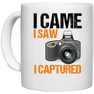                       UDNAG White Ceramic Coffee / Tea Mug 'Photographer | I came I saw I captured' Perfect for Gifting [330ml]                                              