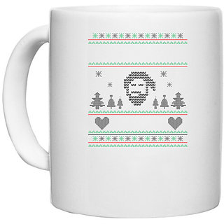                       UDNAG White Ceramic Coffee / Tea Mug 'Templete | Templetes' Perfect for Gifting [330ml]                                              