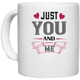                       UDNAG White Ceramic Coffee / Tea Mug 'Love | just you and me' Perfect for Gifting [330ml]                                              