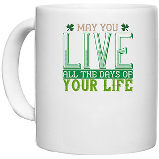                       UDNAG White Ceramic Coffee / Tea Mug 'Grand Mother | may you Live all the days of your life' Perfect for Gifting [330ml]                                              
