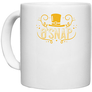                       UDNAG White Ceramic Coffee / Tea Mug 'Snap | o'snap' Perfect for Gifting [330ml]                                              