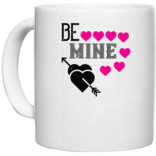                       UDNAG White Ceramic Coffee / Tea Mug 'Love | be mine' Perfect for Gifting [330ml]                                              