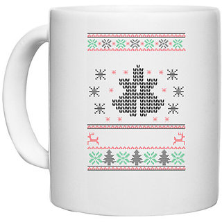                      UDNAG White Ceramic Coffee / Tea Mug '| Template 13' Perfect for Gifting [330ml]                                              
