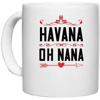                       UDNAG White Ceramic Coffee / Tea Mug 'Grand father | HAVANA oh nana' Perfect for Gifting [330ml]                                              