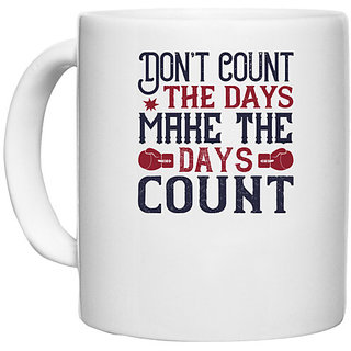                       UDNAG White Ceramic Coffee / Tea Mug 'Boxing | Dont count the days, make the days count' Perfect for Gifting [330ml]                                              