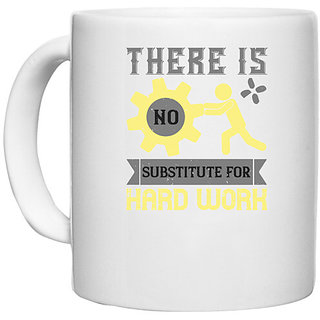                       UDNAG White Ceramic Coffee / Tea Mug 'labor | There is no substitute for hard work' Perfect for Gifting [330ml]                                              