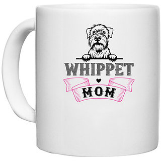                       UDNAG White Ceramic Coffee / Tea Mug 'Mother | whippet mom' Perfect for Gifting [330ml]                                              