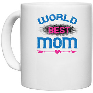                       UDNAG White Ceramic Coffee / Tea Mug 'Mother | world best mom copy' Perfect for Gifting [330ml]                                              