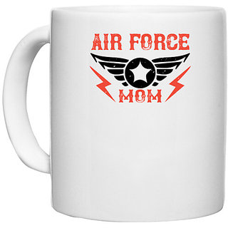                       UDNAG White Ceramic Coffee / Tea Mug 'Mother | air force mom' Perfect for Gifting [330ml]                                              