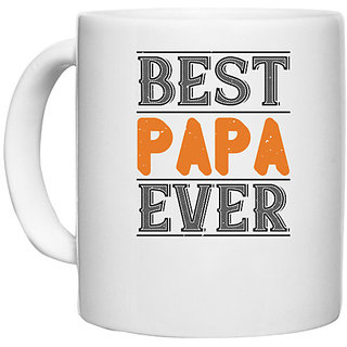                      UDNAG White Ceramic Coffee / Tea Mug 'Papa, Father | best papa ever 2' Perfect for Gifting [330ml]                                              