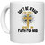 UDNAG White Ceramic Coffee / Tea Mug 'Faith | Don't be afraid to step out in faith for' Perfect for Gifting [330ml]