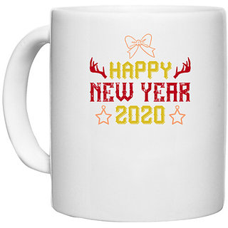                      UDNAG White Ceramic Coffee / Tea Mug 'Happy new year | happy new year 2020 2' Perfect for Gifting [330ml]                                              
