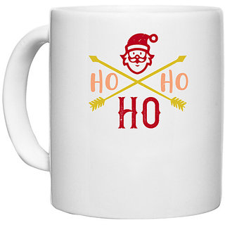                       UDNAG White Ceramic Coffee / Tea Mug 'Christmas | ho ho ho 2' Perfect for Gifting [330ml]                                              