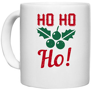                       UDNAG White Ceramic Coffee / Tea Mug 'Christmas | ho ho ho!' Perfect for Gifting [330ml]                                              