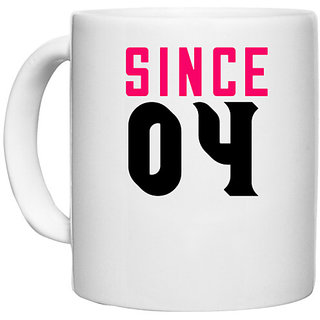                       UDNAG White Ceramic Coffee / Tea Mug 'Couple | since 04' Perfect for Gifting [330ml]                                              
