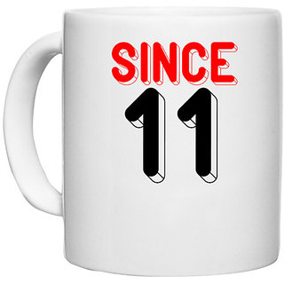                       UDNAG White Ceramic Coffee / Tea Mug 'Couple | since 11' Perfect for Gifting [330ml]                                              