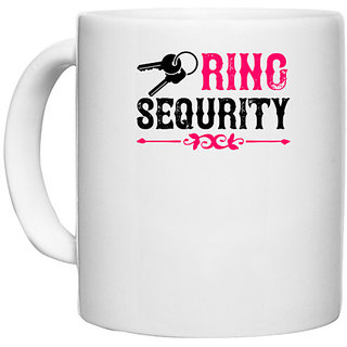                       UDNAG White Ceramic Coffee / Tea Mug 'Couple | ring sequrity' Perfect for Gifting [330ml]                                              