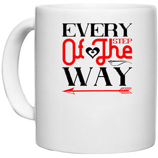                       UDNAG White Ceramic Coffee / Tea Mug 'Couple | every step of the way' Perfect for Gifting [330ml]                                              