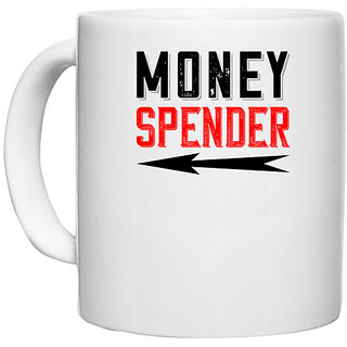                       UDNAG White Ceramic Coffee / Tea Mug 'Couple | money spender' Perfect for Gifting [330ml]                                              