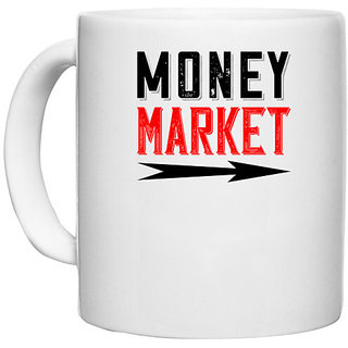                       UDNAG White Ceramic Coffee / Tea Mug 'Couple | money market' Perfect for Gifting [330ml]                                              